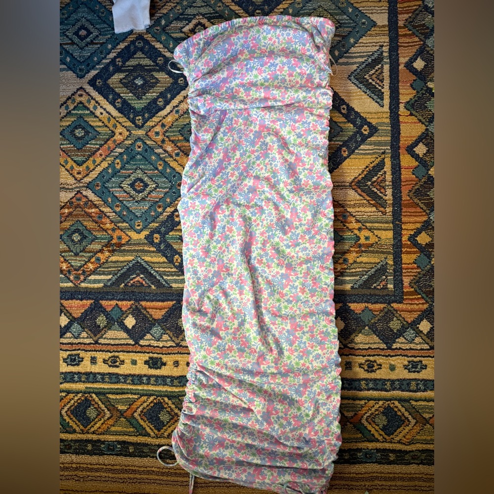 PRINCESS POLLY STRAPLESS FLORAL SCRUNCH DRESS SIZE 4 US